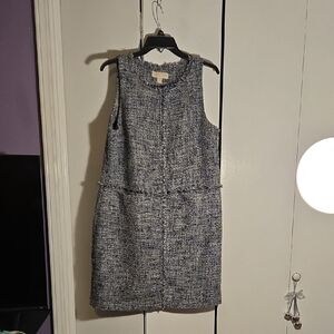 Elegant Blue Tweed Dress